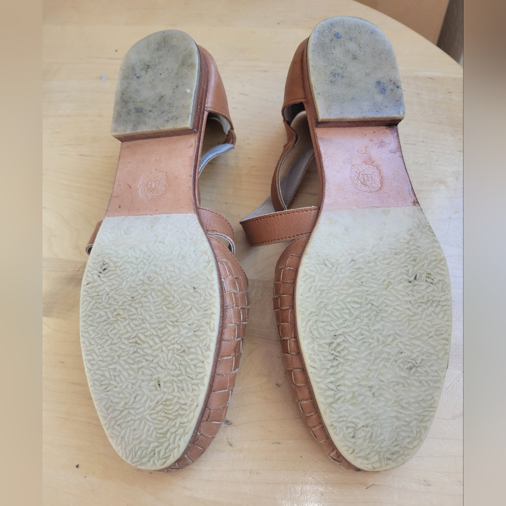 Riviera Brown Leather Flats - Picture 7 of 10